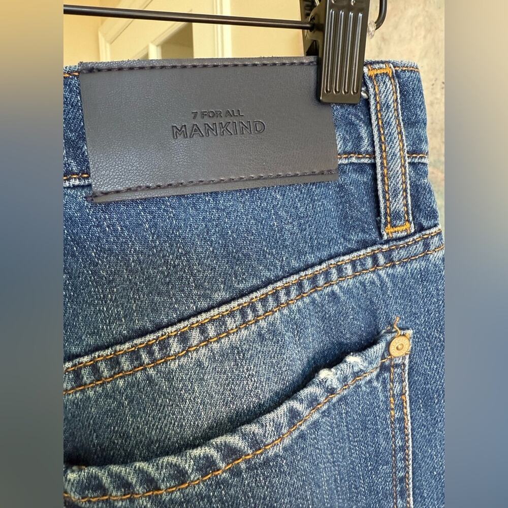 7 For All Mankind Kate Modern Straight Distressed Jeans Women’s 27 Slate NWT - Picture 9 of 11